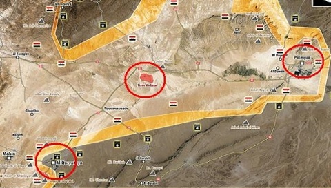 Palmyra: Quân đội Syria sắp mất sân bay T4, Quraytayn nguy ngập - 2 Nếu mất sân bay T4, quân đội Syria có khả năng sẽ mất nốt al-Quraytayn