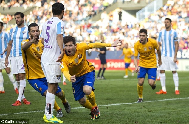 Barcelona - Malaga: Tọa sơn quan hổ đấu - 3
Messi ghi bàn quyết định giúp Barca thắng Malaga 2-1 ở trận đấu gần đây nhất
