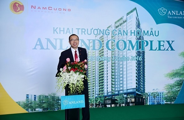 Căn hộ mẫu Anland Complex chính thức ra mắt - 2 Ông Trần Như Trung – Phó TGĐ Tập đoàn Nam Cường phát biểu tại sự kiện khai trương căn hộ mẫu Anland