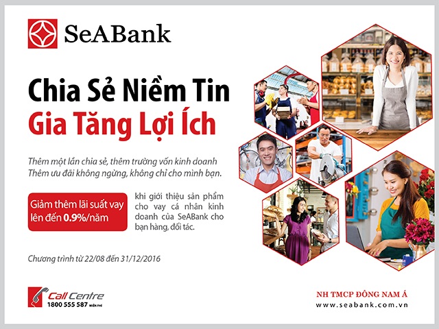 
SeABank ưu đãi cho vay hấp dẫn
