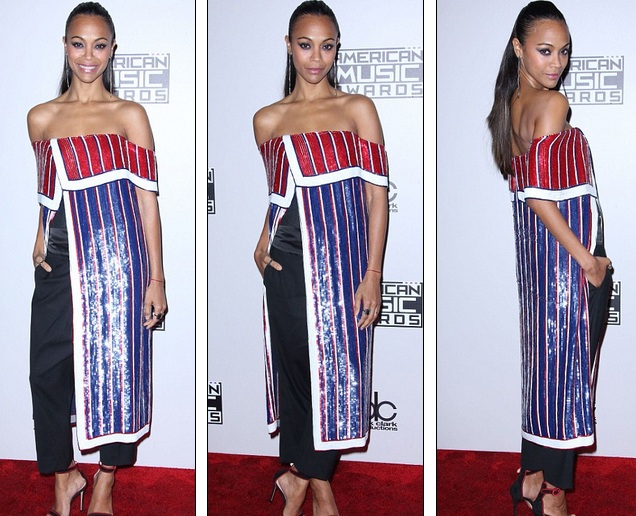 Những bộ cánh xấu nhất trên thảm đỏ lễ trao giải âm nhạc Mỹ - 9
Sao phim Avatar Zoe Saldana và lần hiếm hoi mắc lỗi trang phục