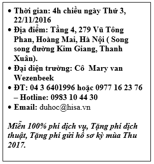 Nhận học bổng 75% học phí tại Hội thảo du học Hà Lan cùng Hisa - 2 Nhận học bổng 75% học phí tại Hội thảo du học Hà Lan cùng Hisa - 2