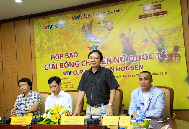 Đội tuyển bóng chuyền Việt Nam không dễ chinh phục cúp vô địch VTV Cup - 1
Phó Tổng Giám đốc Đài THVN - ông Phạm Việt Tiến phát biểu trong buổi họp báo, ảnh: VTV