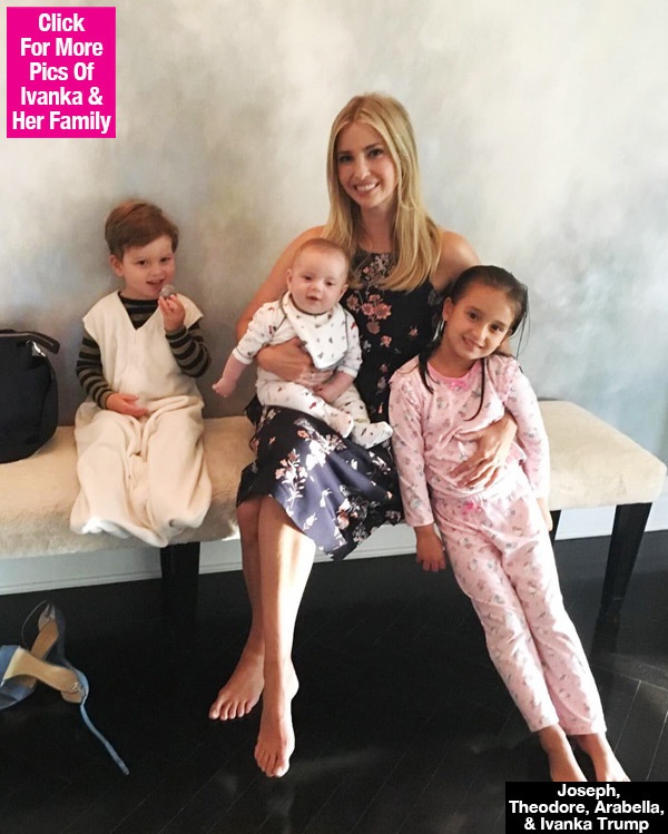 Chân dung cô con gái cực xinh đẹp của Donald Trump - 9
Hạnh phúc trong hôn nhân, Ivanka đã sinh liền ba con là Arabella Rose Kushner, năm nay 5 tuổi, Joseph, 3 tuổi và Theodore, 8 tháng tuổi.