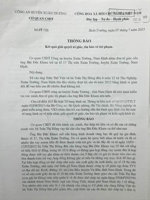 Nam Định: Khởi kiện ra toà vụ tố quỵt nợ nhiều tỷ đồng chấn động phố huyện - Ảnh 2. Nam Định: Khởi kiện ra toà vụ tố quỵt nợ nhiều tỷ đồng chấn động phố huyện - Ảnh 2.