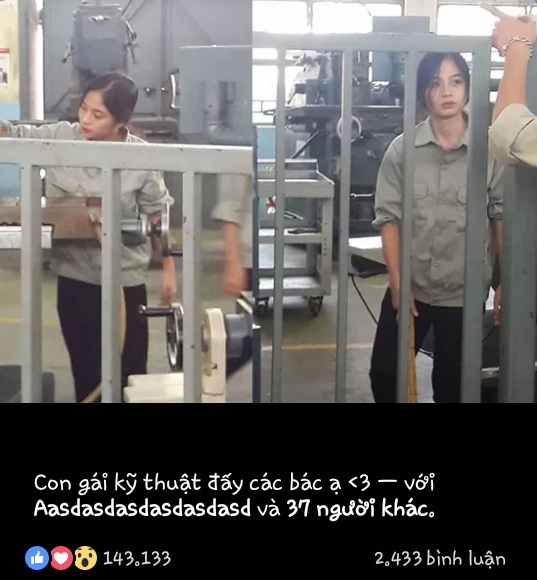 Cô gái bất ngờ nổi tiếng với nick-name "hot girl công xưởng" - 1 Cô gái bất ngờ nổi tiếng với nick-name "hot girl công xưởng" - 1