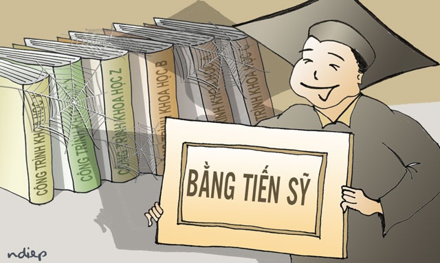 “Tiến sĩ hư danh”, “công trình giải ngân” và “vàng - thau lẫn lộn”! - 1
(Minh họa: Ngọc Diệp)
