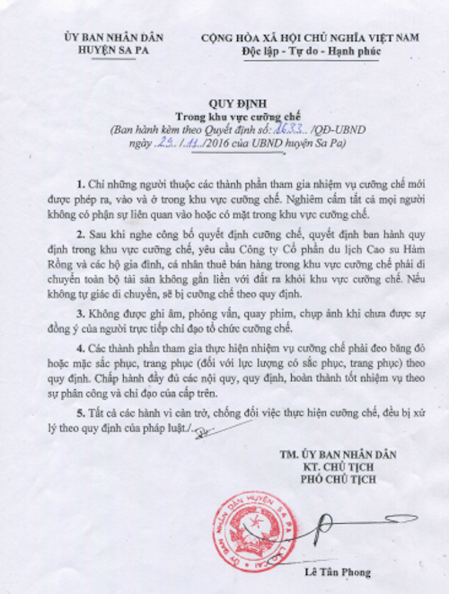 Cưỡng chế, thu hồi đất tại Lào Cai: Chính quyền cấm quay phim, chụp ảnh, luật sư nói gì? - 3
Luật sư Nguyễn Văn Quang: Trên tinh thần “dân biết, dân làm, dân kiểm tra” thì mọi hoạt động của cơ quan Nhà nước phải được công khai, minh bạch, vậy tại sao UBND huyện Sapa lại nghiêm cấm ghi âm, phỏng vấn, quay phim, chụp ảnh?.