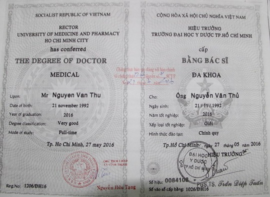 “Bác sĩ giỏi” lặn mất tăm khi bị phát hiện bằng giả - 1 Bằng giả của bác sĩ dỏm