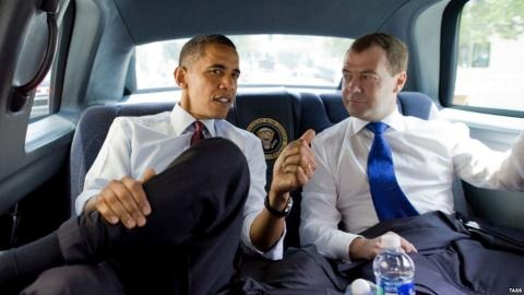 Nga không thể phá băng dù Mỹ có tổng thống mới - 1 Thủ tướng Nga Dmitry Medvedev và Tổng thống Mỹ Barack Obama.