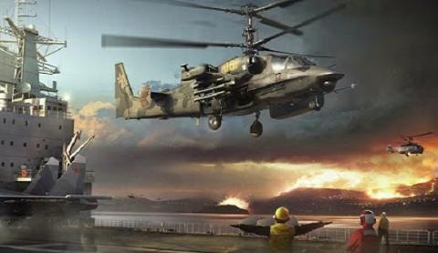 Máy bay trực thăng tấn công Ka-52K Katran được triển khai trên tàu sân bay Nga