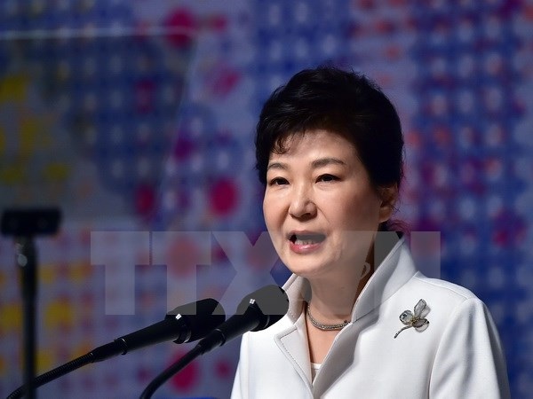 Tổng thống Hàn Quốc Park Geun-hye tại một sự kiện ở Seoul. (Nguồn: AFP/TTXVN)