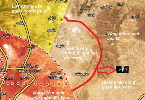 Thổ xây căn cứ Syria, các ông lớn giáp mặt ở Aleppo - 1 Vùng ảnh hưởng của khủng bố IS đang thu hẹp.