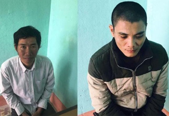 Lê Văn Dinh và Đặng Thanh Tuấn tại cơ quan công an