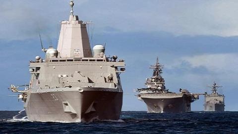 Hai siêu hạm Mỹ sát Syria, Nga chuyển hết Su-33 lên bờ - 1 Mỹ đã điều 2 tàu đổ bộ cỡ lớn đến áp sát bờ biển Syria (Ảnh minh họa)