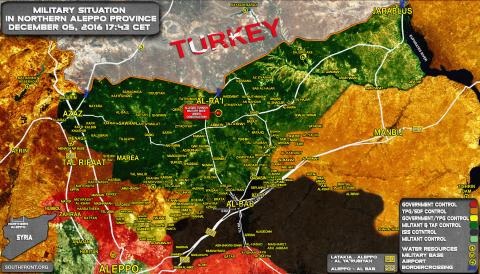 Quân Syria chiếm sân bay, sắp cắt đôi Aleppo lần nữa - 1 Tình hình chiến sự ở Aleppo ngày 5/12.