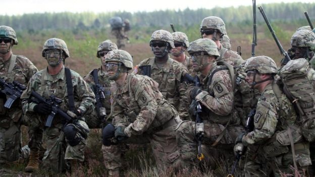 Chiến tranh lạnh tái diễn giữa Nga và Mỹ? - 2 Quân đội Mỹ tại Latvia. Nga khó chịu với việc NATO mở rộng - Ảnh: EPA