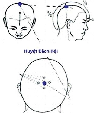 Day huyệt bách hội giảm mệt mỏi - 2 Huyệt bách hội
