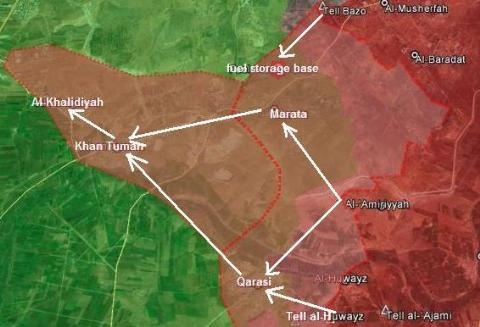 Tổng quan chiến dịch giải phóng Tây Aleppo, vây hãm Idlib - 5 Các mũi tấn công đánh chiếm Khan Tuman của Quân đội Syria