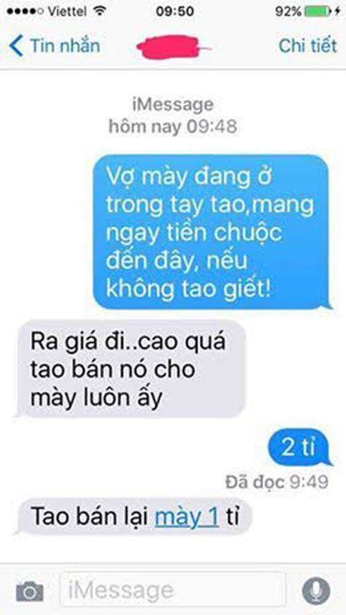 
Bán lại vợ luôn với giá 1 tỷ.
