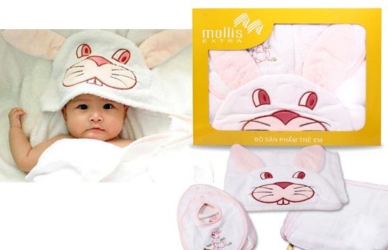 Thay khăn bông ngay hôm nay, bảo vệ sức khỏe ngày mai - 5 Bộ sản phẩm cao cấp Mollis dành cho trẻ em