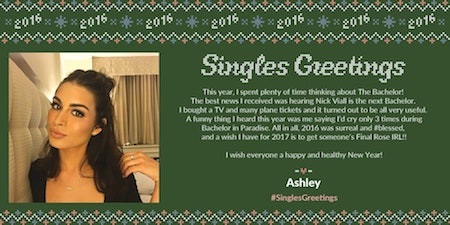 Trầm trồ trước loạt thiệp Giáng sinh cực kỳ đáng yêu của các sao - 9 Người đẹp Ashley Iaconetti còn đặc biệt dành thời gian để tổng kết lại một năm 2016 sắp qua đi và chúc cho nhiều điều tốt lành sẽ đến trong năm mới