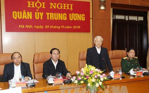 Tổng Bí thư, Chủ tịch nước và Thủ tướng dự Hội nghị Quân ủy Trung ương - 1
Tổng Bí thư Nguyễn Phú Trọng phát biểu tại Hội nghị Quân ủy Trung ương (Ảnh: TTXVN)