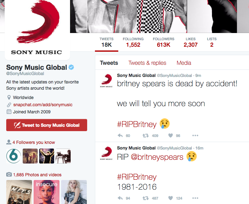 Hacker tuyên bố... Britney Spears đã chết - 1