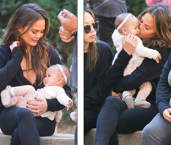 Sau khi Kim bị cướp, Chrissy Teigen tăng cường vệ sỹ - 6
Người đẹp dành phần lớn thời gian chăm con gái nhỏ chào đời nhờ biện pháp thụ tinh nhân tạo