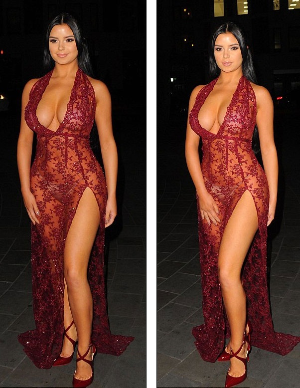 "Nóng mắt" với váy áo trễ nải của sao tuổi teen - 1
Demi Rose xuất hiện tại buổi tiệc của tạp chí Sixty6 ở London, Anh, ngày 6/12.