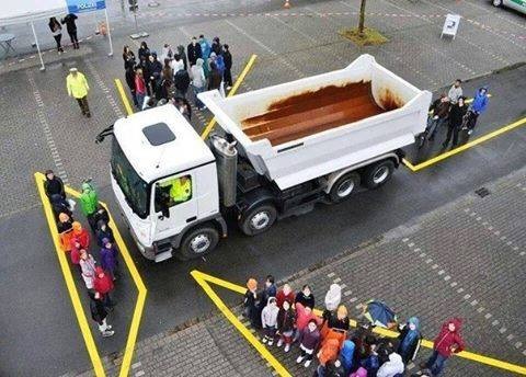 Kinh nghiệm đi cạnh xe tải, xe công-ten-nơ - 1 Những vùng điểm mù dễ gặp tai nạn mà gương chiếu hậu không hỗ trợ tài xế xe lớn quan sát hết