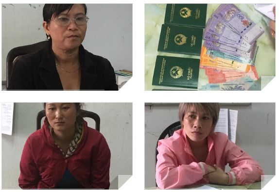Bắt 3 đối tượng buôn người, đưa sang Malysia bán dâm - 1 Nhàn, Huệ, Mười và tang vật