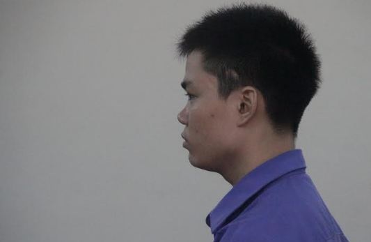 Bị cáo Thiện tài phiên tòa.