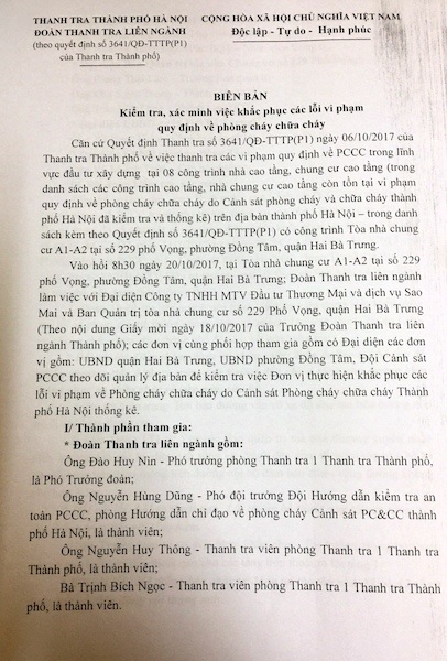 Cư dân chung cư 229 phố Vọng kêu cứu: Tồn đọng sai phạm, hiểm nguy vẫn rình rập! - 2 Cư dân chung cư 229 phố Vọng kêu cứu: Tồn đọng sai phạm, hiểm nguy vẫn rình rập! - 2