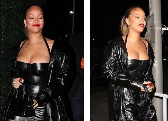 Rihanna khoe ngực đầy ra phố - 2
Ca sỹ 29 tuổi diện bộ váy đen gợi cảm khoe vòng một nảy nở