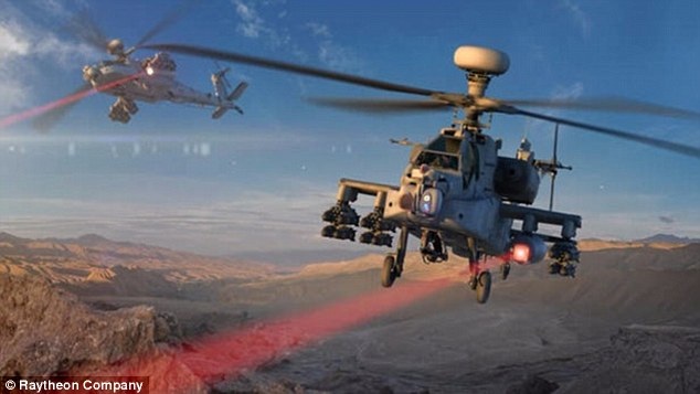 Mỹ thử thành công vũ khí laser trên trực thăng chiến đấu Apache - 1
Quân đội Mỹ đã thử nghiệm thành công tiêu diệt mục tiêu không người lái với vũ khí laser được trang bị cho trực thăng chiến đấu Apache AH-64. Theo công ty quốc phòng Raytheon, đơn vị sản xuất thiết bị, đây là lần đầu tiên một hệ thống laser công suất lớn tích hợp thành công vào một trực thăng và có thể bắn hạ mục tiêu đang di chuyển ở tốc độ cao. (Ảnh: Raytheon)