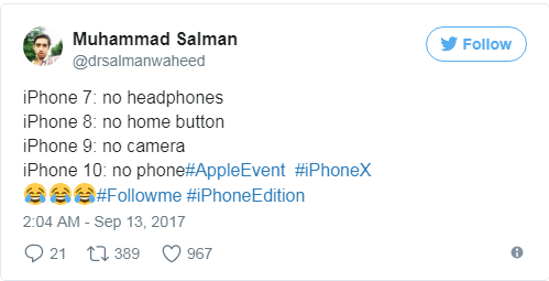 iPhone 7: không jack cắm tai nghe; iPhone 8: không nút Home; iPhone 9: không camera; iPhone 10: không ... điện thoại.