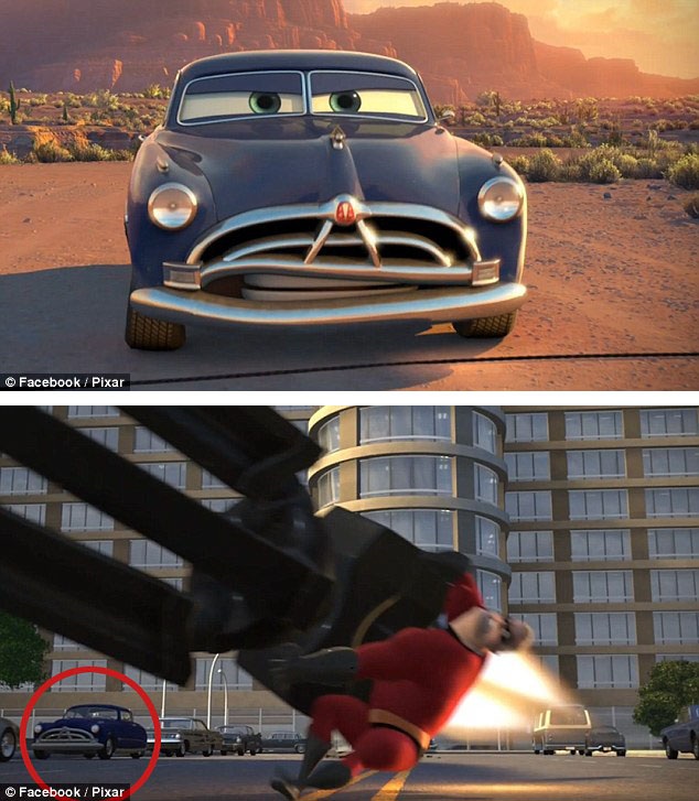 Nhân vật Doc Hudson trong “Cars” (Vương quốc xe hơi - 2006) đã từng xuất hiện trong “The Incredibles” (Gia đình siêu nhân - 2004).