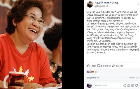 NSƯT Minh Vượng: “Tôi bị tổn thương khi người ta dựng chuyện thị phi” - 1 Vốn là người lạc quan, không oán thán nên NSƯT rất bức xúc khi bị nói tuổi già không nơi nương tựa.