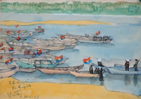 Trưng bày tranh của 70 danh hoạ nổi tiếng nền mỹ thuật hiện đại - 1 Một trong những bức tranh ký hoạ màu nước sẽ xuất hiện trong triển lãm.