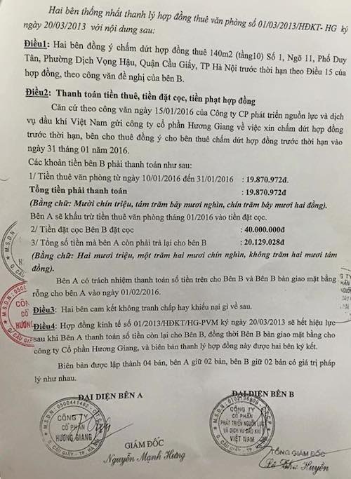 Lời kêu cứu từ Ả Rập Xê Út: Công ty dùng trụ sở “ma” lộ hàng loạt sai phạm! - 7
Công ty Petromanning đã chính thức thanh lý hợp đồng thuê văn phòng tại tầng 10 và rời khỏi toà nhà này vào ngày 1/2/2016.