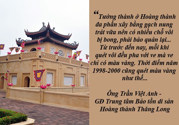 Cuối năm Bính Thân, nhiều công trình cổ được… “khoác áo mới” - 2 Hoàng thành Thăng Long có “màu áo mới” là hoạt động bảo quản thường niên! - Ông Trần Việt Anh - Giám đốc Trung tâm Bảo tồn di sản Hoàng thành Thăng Long cho biết, hàng năm, Hoàng thành Thăng Long vẫn tổ chức các hoạt động bảo quản mang tính thường niên ở các hạng mục trong quần thể di tích Hoàng thành Thăng Long.