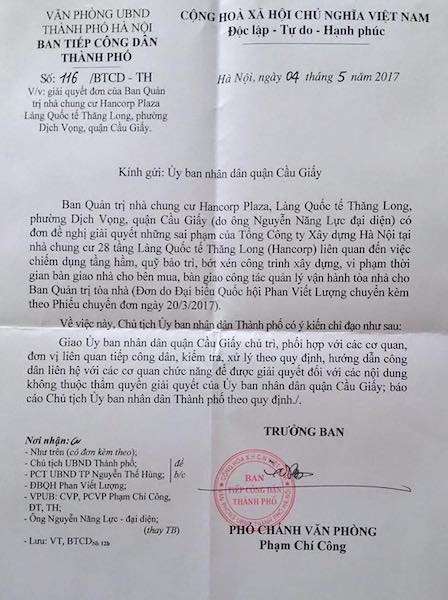 Hà Nội: Cư dân chung cư Hancorp Plaza mệt nhoài đi đòi quyền được sống bình yên - 3 Hà Nội: Cư dân chung cư Hancorp Plaza mệt nhoài đi đòi quyền được sống bình yên - 3