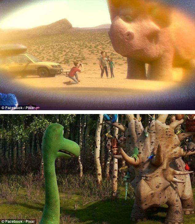 Nhân vật khổng lồ khó gọi tên trong “Inside Out” (Những mảnh ghép cảm xúc - 2015) chính là nhân vật Forrest Woodbush trong “The Good Dinosaur” (Chú khủng long tốt bụng - 2015).