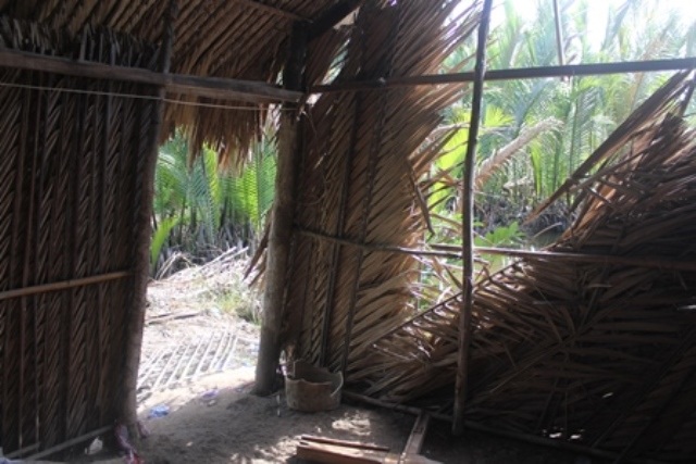 
Căn nhà lá sắp sập nên mấy chị em qua tá túc nhà ngoại ở kế bên
