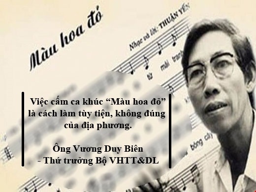 Cấm hát “Màu hoa đỏ” và một tuần “nổi sóng” - 2 Xem thêm: Sở Văn hoá Tiền Giang phải giải trình việc cấm hát ca khúc “Màu hoa đỏ”