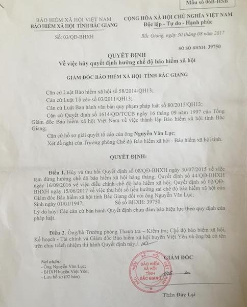 Bị 2 cụ già kiện ra tòa, Giám đốc BHXH Bắc Giang “chữa cháy” như thế nào? - 4 Bị 2 cụ già kiện ra tòa, Giám đốc BHXH Bắc Giang “chữa cháy” như thế nào? - 4