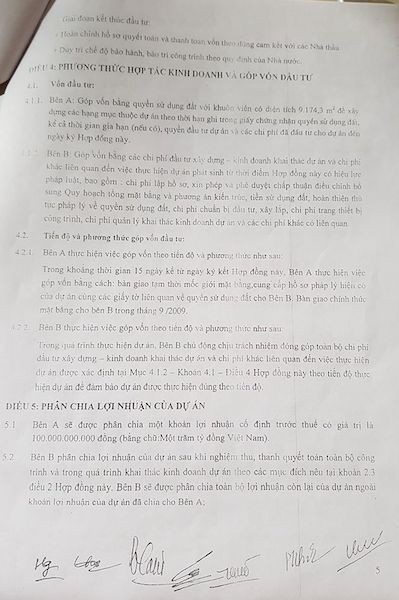 Hà Nội: Mua nhà trên giấy, người dân khốn khổ đi đòi lại tiền “mồ hôi nước mắt” - 6
Hợp đồng hợp tác kinh doanh thực hiện dự án giữa Tổng công ty Thành An với Công ty cổ phần đầu tư và phát triển nhà Hà Nội số 41.
