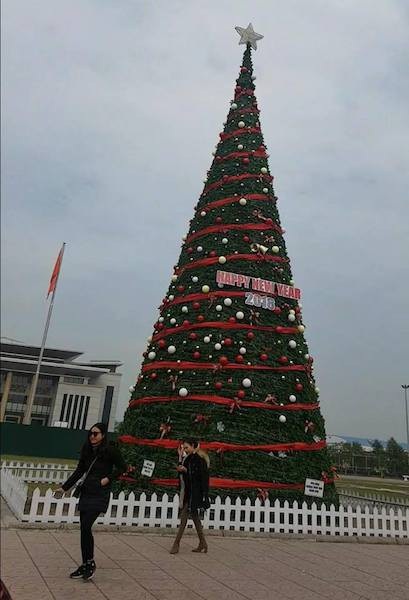 Đề nghị công an xác định hành vi phá cây thông Noel “khủng” nhất tỉnh Bắc Giang - 1
Cây thông Noel khủng nhất từ trước đến nay được Phòng Văn hóa thông tin TP Bắc Giang dựng tại quảng trường trung tâm.