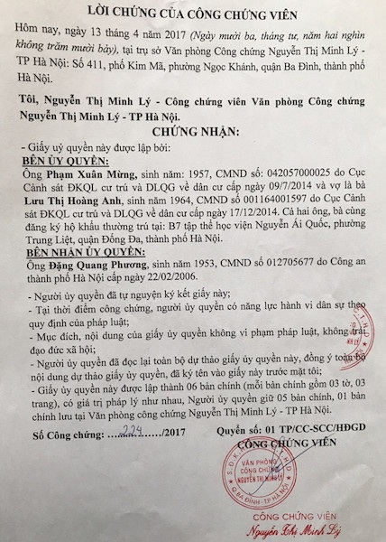 Vụ án lạ không giao kết hợp đồng vẫn bị yêu cầu bồi thường: Chốt lịch xử phúc thẩm! - 4
Ông Đặng Quang Phương, nguyên phó Chánh án TAND Tối cao chính thức nhận ủy quyền sau khi có 2 văn bản gửi Chánh án TAND Tối cao nhận là người thân thích của nguyên đơn.